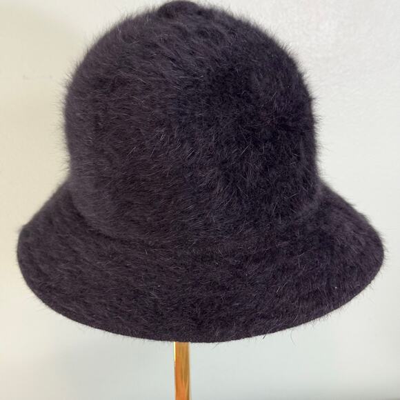 Vintage Kangol Furgora Bucket Hat Black Adult 25" Small Real Fur Angora Hip Hop - Picture 3 of 8